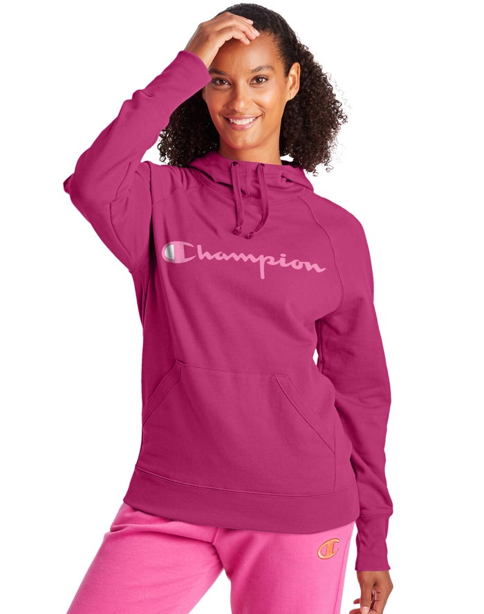 Champion Powerblend Fleece Script Logo - Naisten Pinkki Huppari - Suomi 9370628-ZV